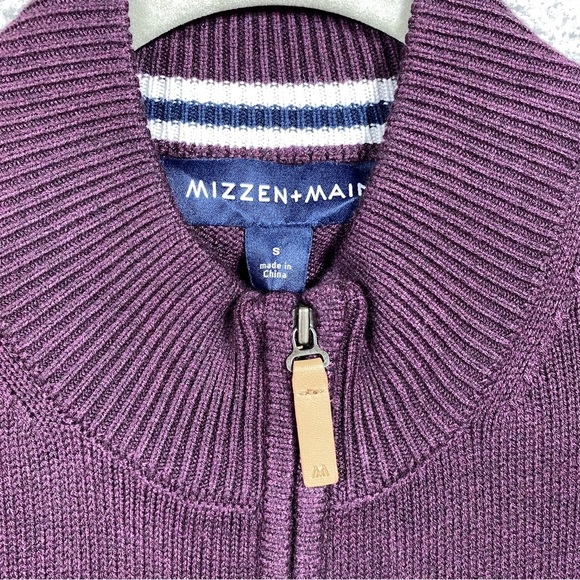 NEW Mizzen + Main Cassady Quarter Zip Sweater Long Sleeve Sz S Purple - Picture 4 of 5